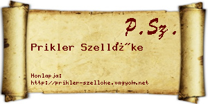 Prikler Szellőke névjegykártya